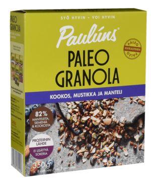 Paulúns Paleo granola kookos, mustikka ja manteli