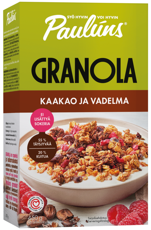 Paulúns Granola Kaakao ja vadelma