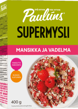 Paulúns Mansikka ja vadelma supermysli 400 g