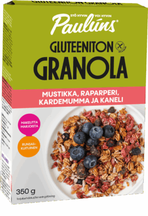 Paulúns Gluteeniton mustikka-raparperi-kardemumma-kaneli granola 350 g