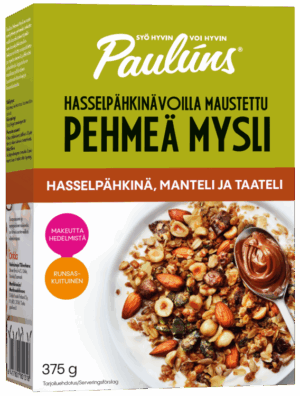 Paulúns Pehmeä mysli hasselpähkinä-manteli-taateli 375 g